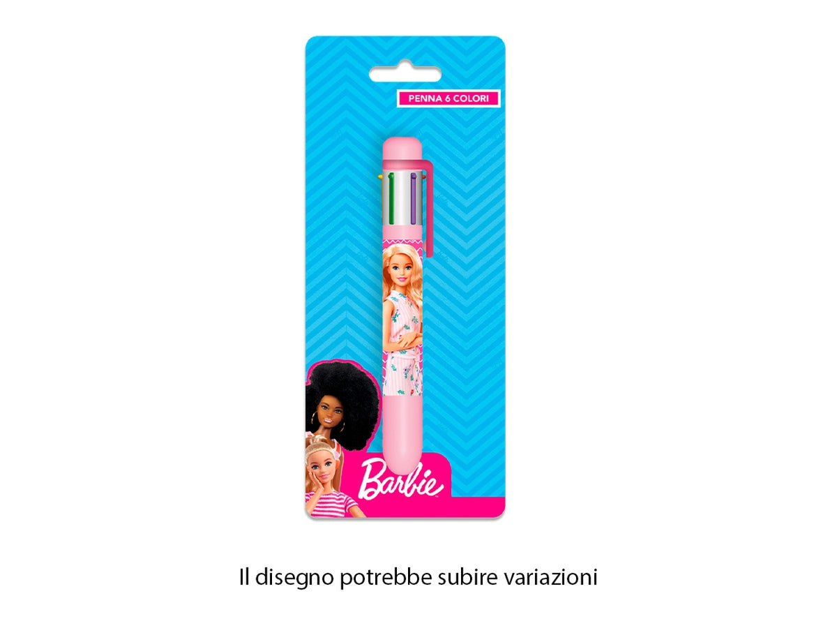 Barbie penna con 6 colori $