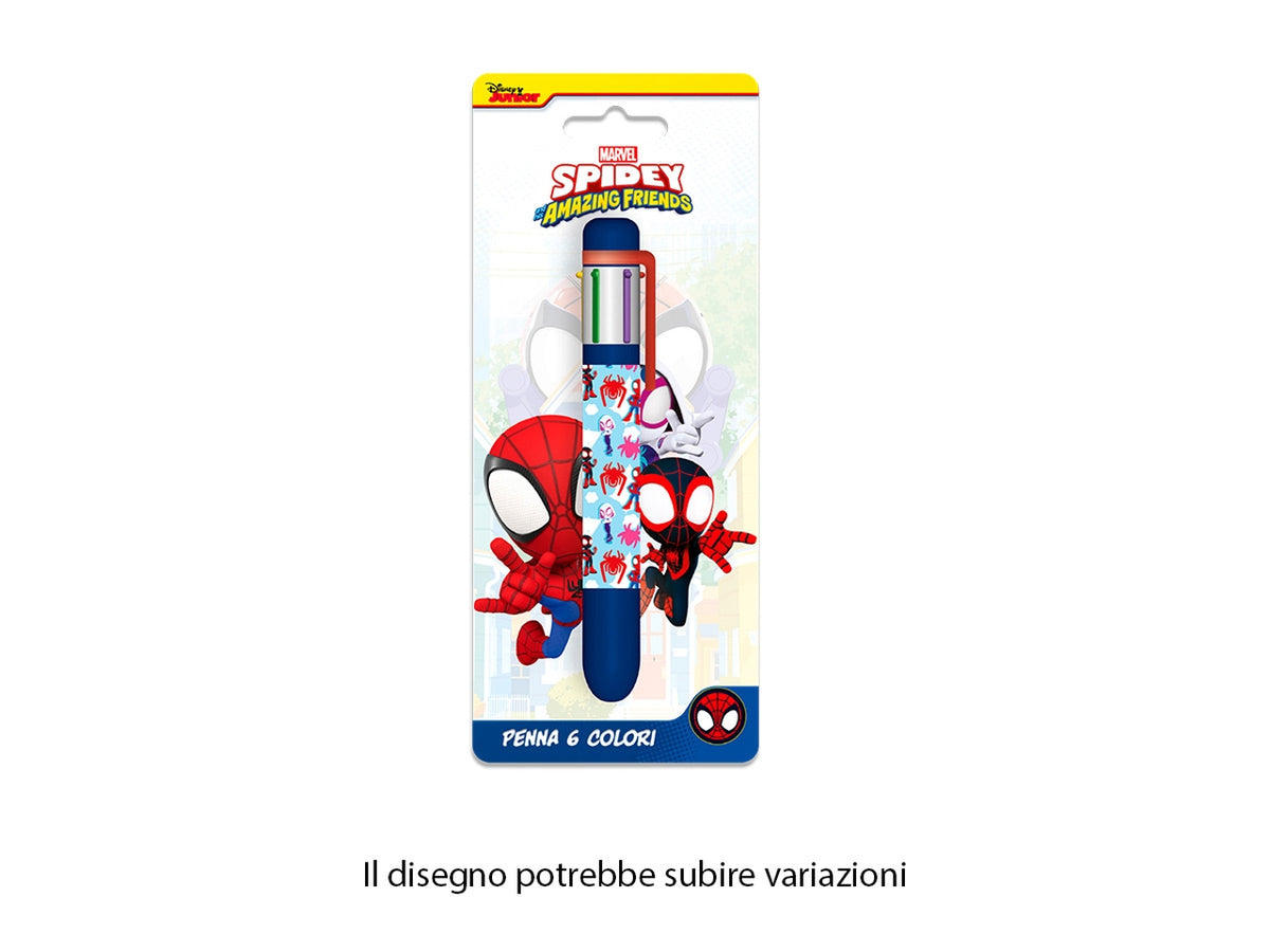 Spidey penna con 6 colori $