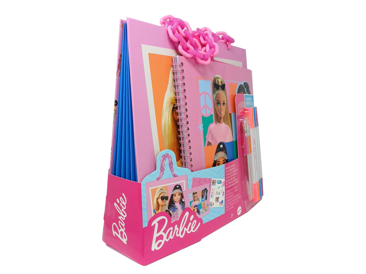 Barbie borsa portfolio con pennarelli