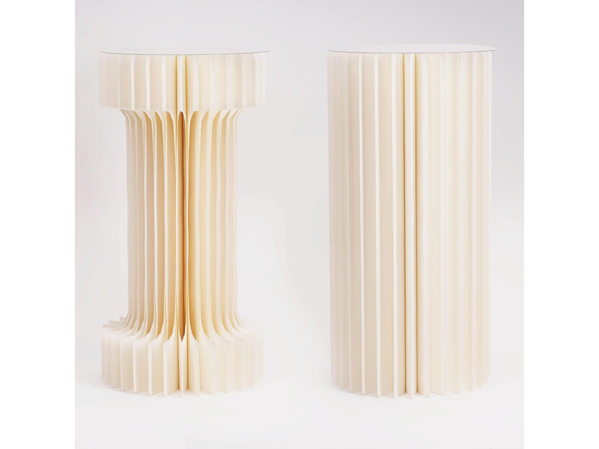 Colonna 2forme plissettate con led d.30xh.20cm