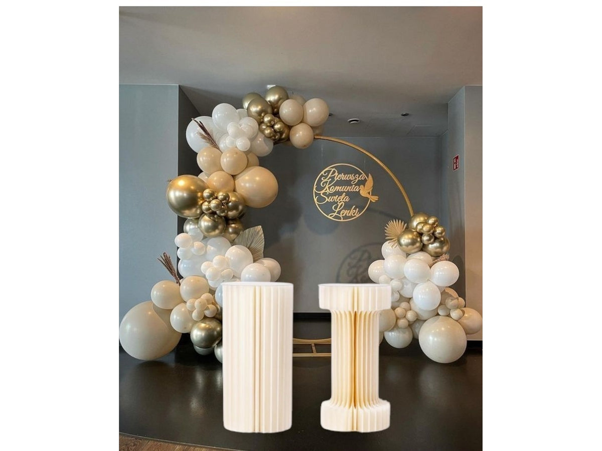 Colonna 2forme plissettate con led d.30xh.40cm