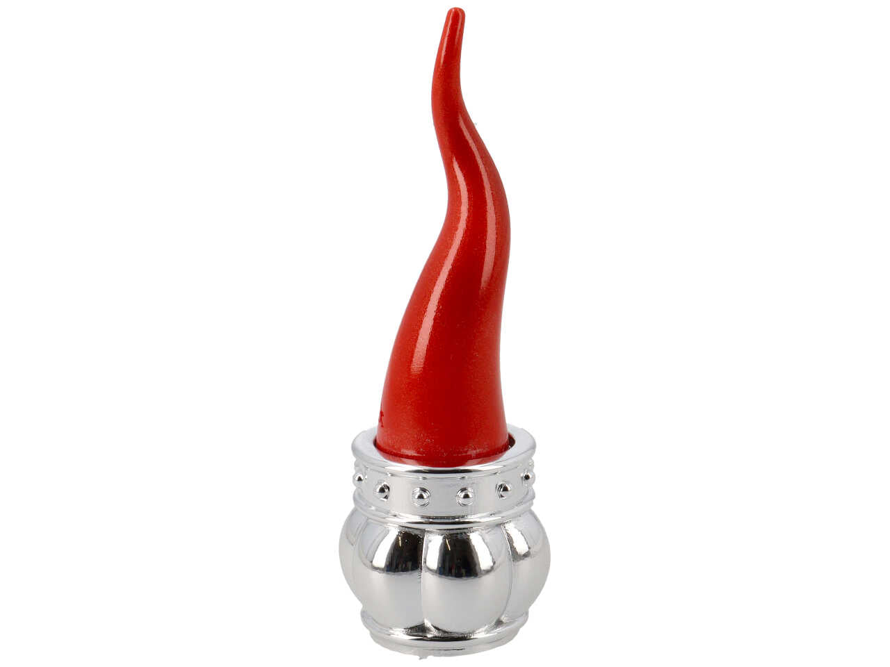 Corno rosso h.12cm con corona argento