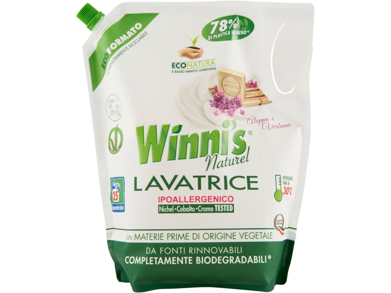 Winni's lavatrice eco 25 lavaggi 1,25l aleppo e verbena $