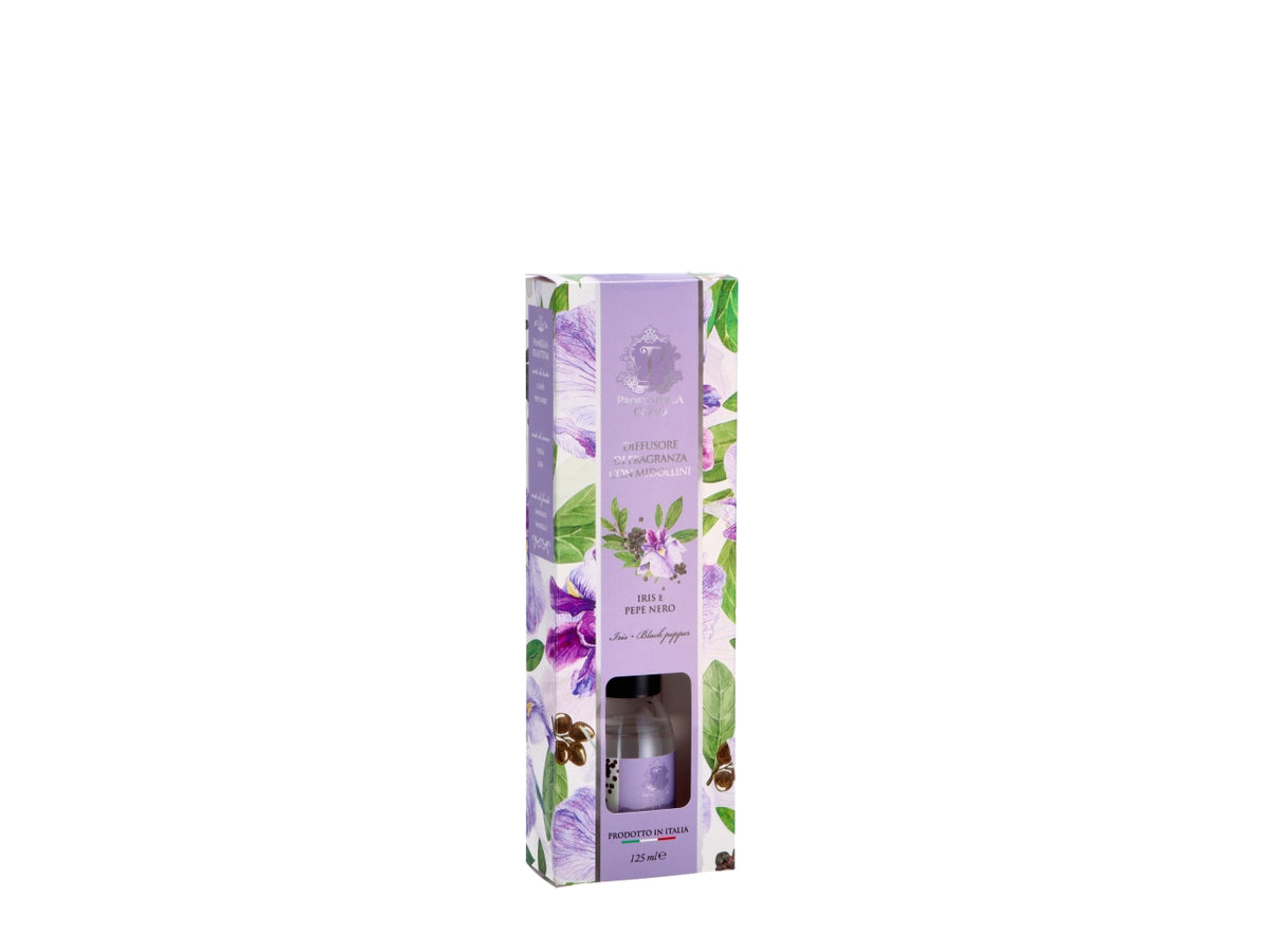 Diffusore di essenze con bacchette 125ml al profumo di iris e pepe nero