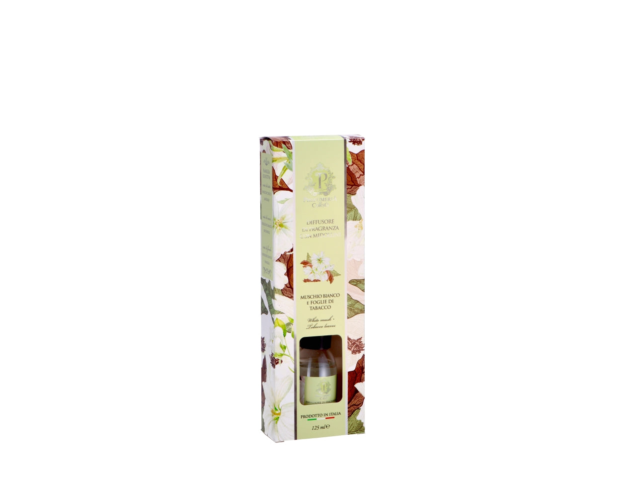 Diffusore di essenze con bacchette 125ml al profumo di muschio e foglie di tabacco