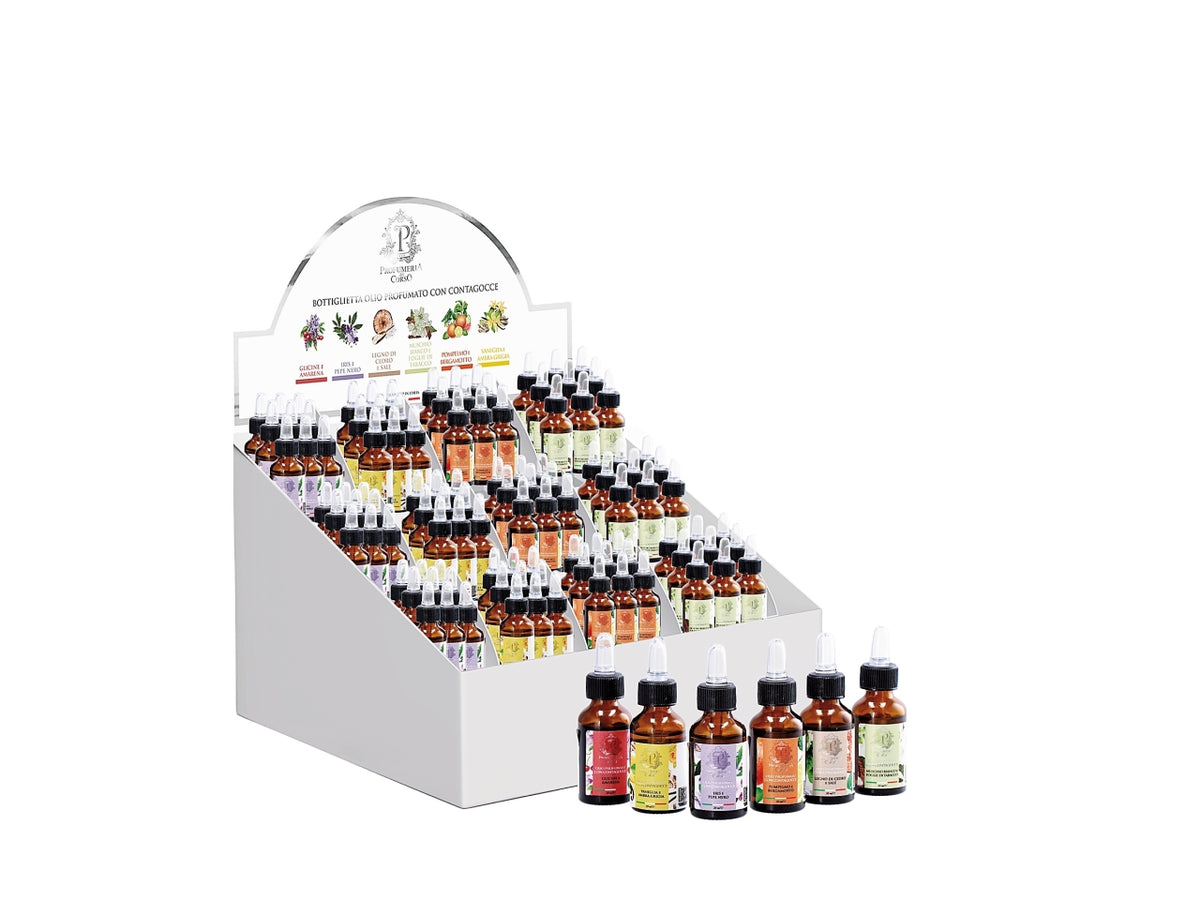 Olio essenziale con contagoccie 20ml in 6 fraganze assortite