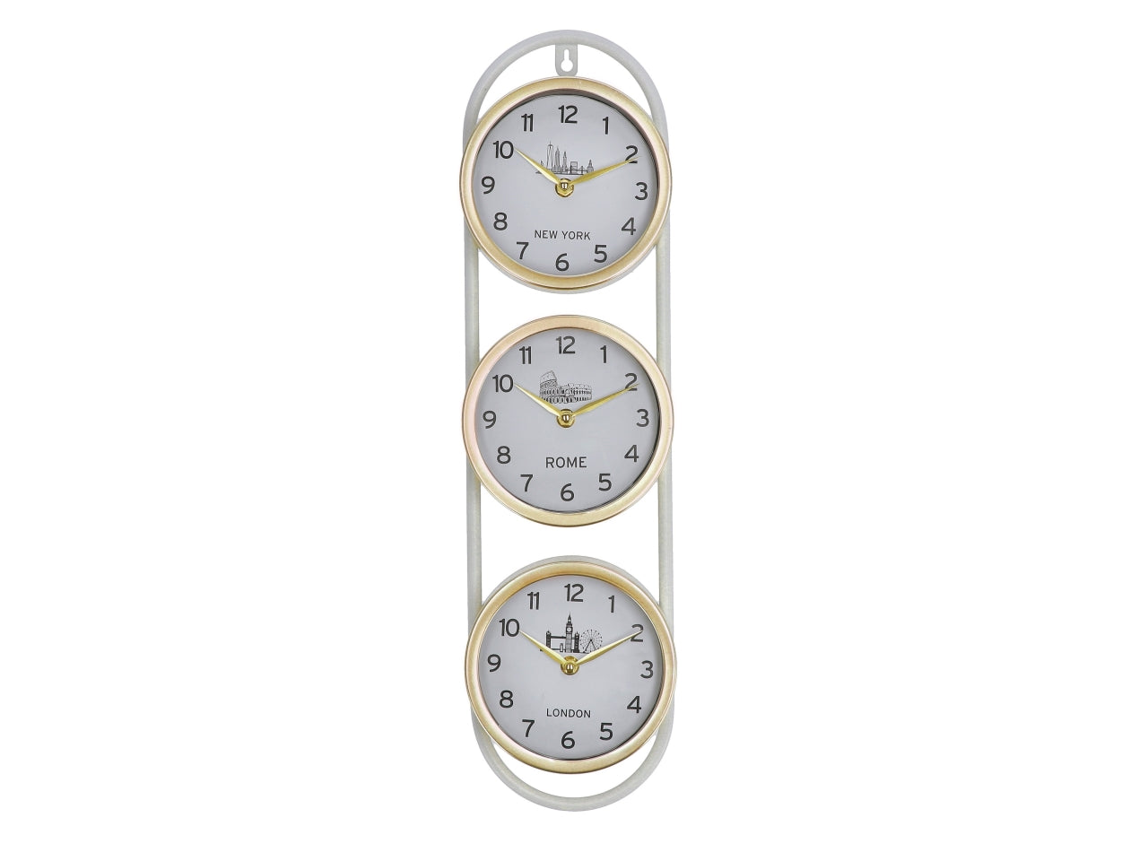 Orologi in metallo 9,5x4xh.51cm la confezione e' composta da 3 orologi