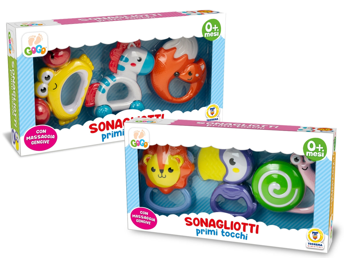 Gogo - sonagli con massaggiagengive 2 modelli assortiti