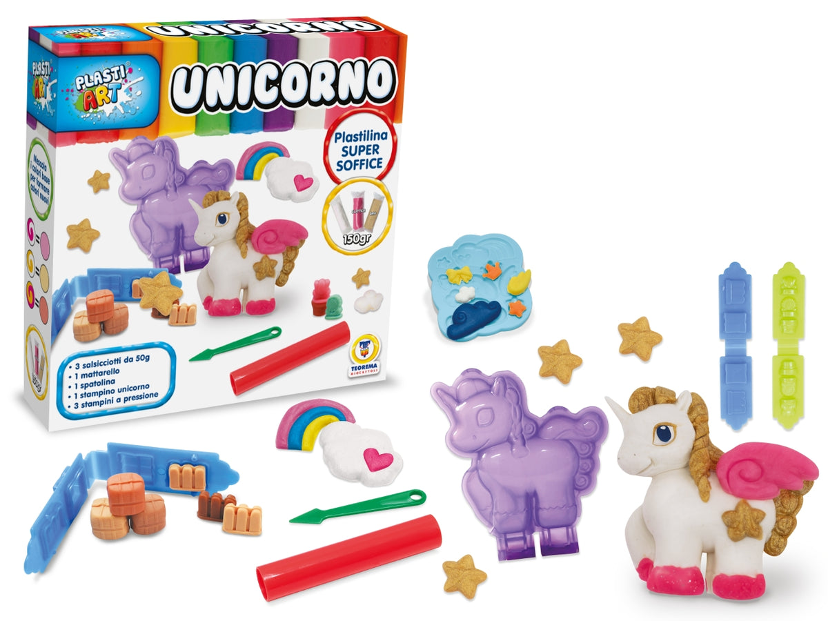 Plastiart - set unicorno 3x50gr salsicciotti