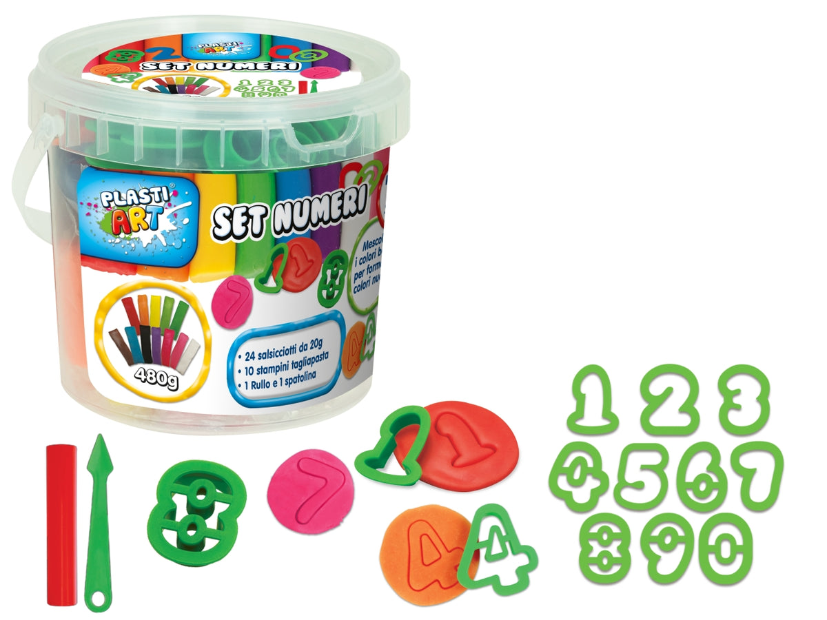 Plastiart - secchiello numeri 24 salsicciotti da 20gr