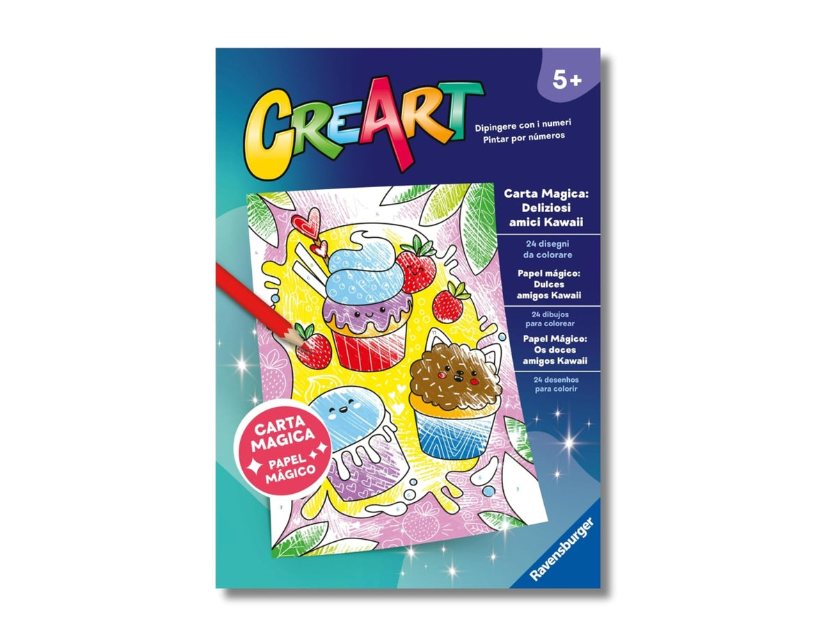 Creart album da colorare 5+ - carta magica: deliziosi amici kawaii