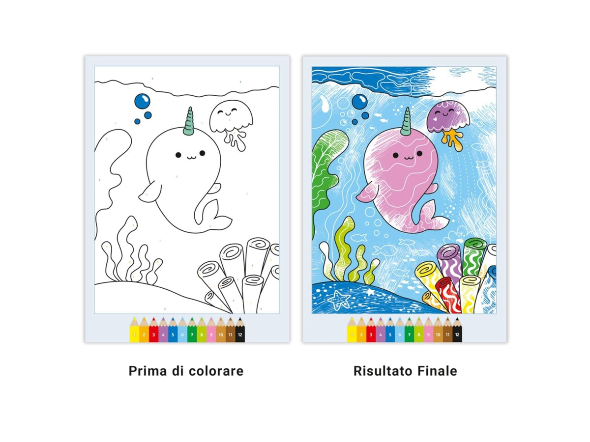 Creart album da colorare 5+ - carta magica: deliziosi amici kawaii