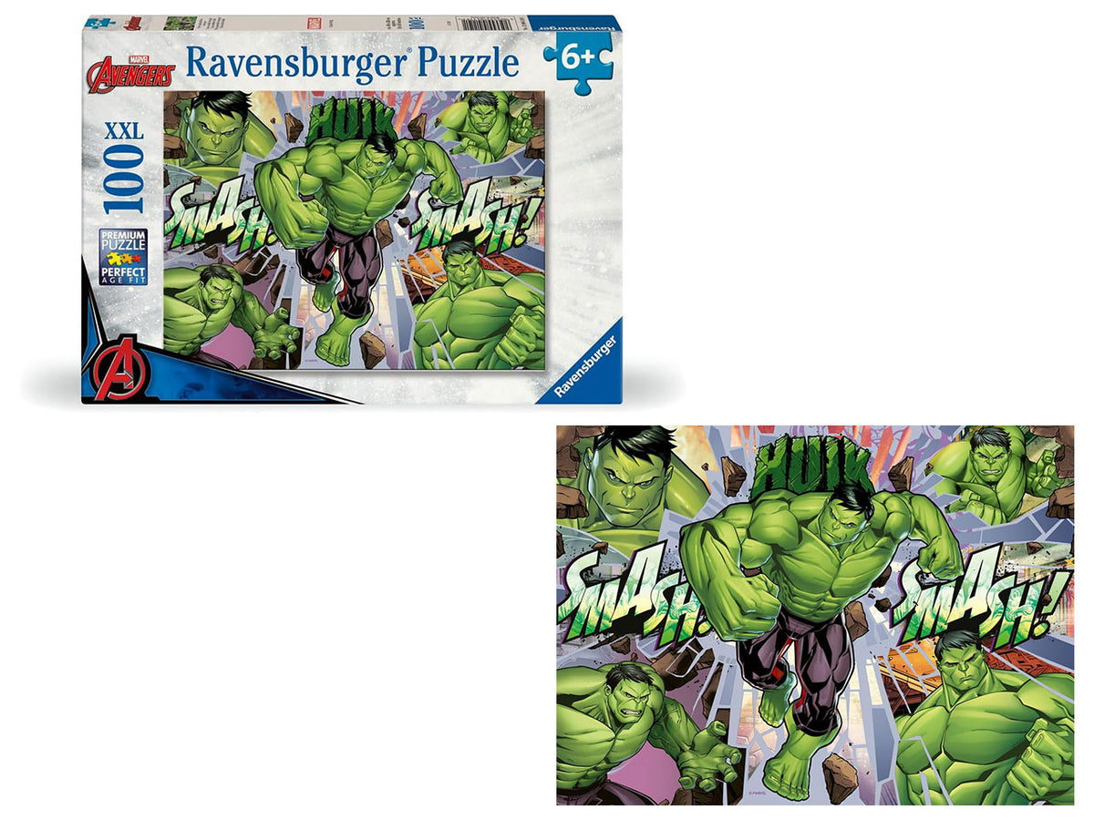 Puzzle 100 pezzi xxl marvel hulk