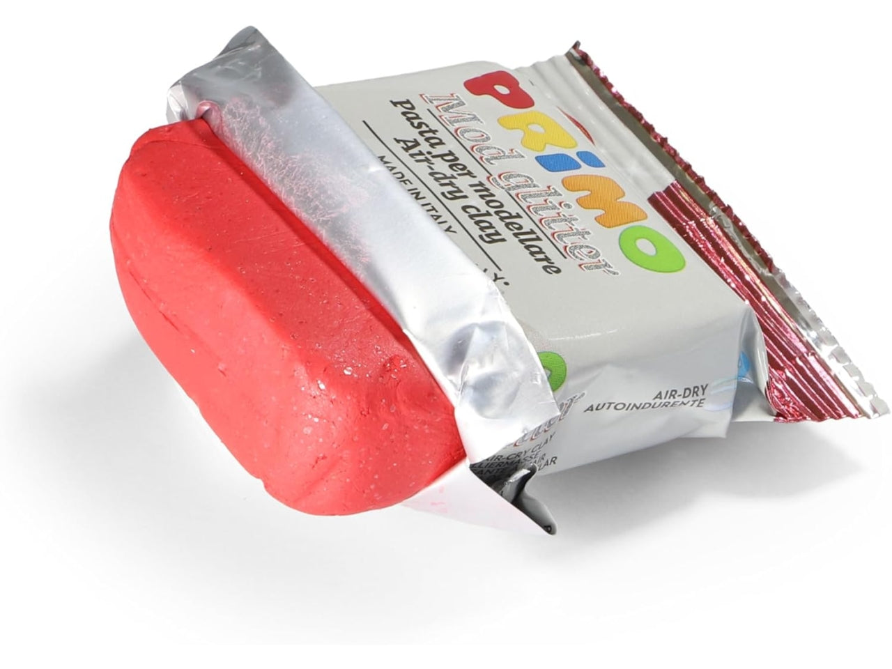 Primo mod glitter pasta da modellare 250g rossa