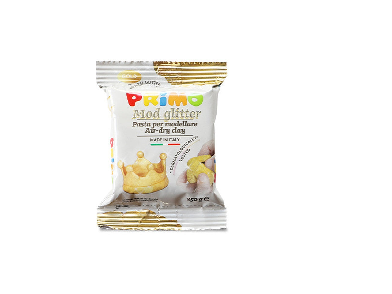 Primo mod glitter pasta da modellare 250g oro