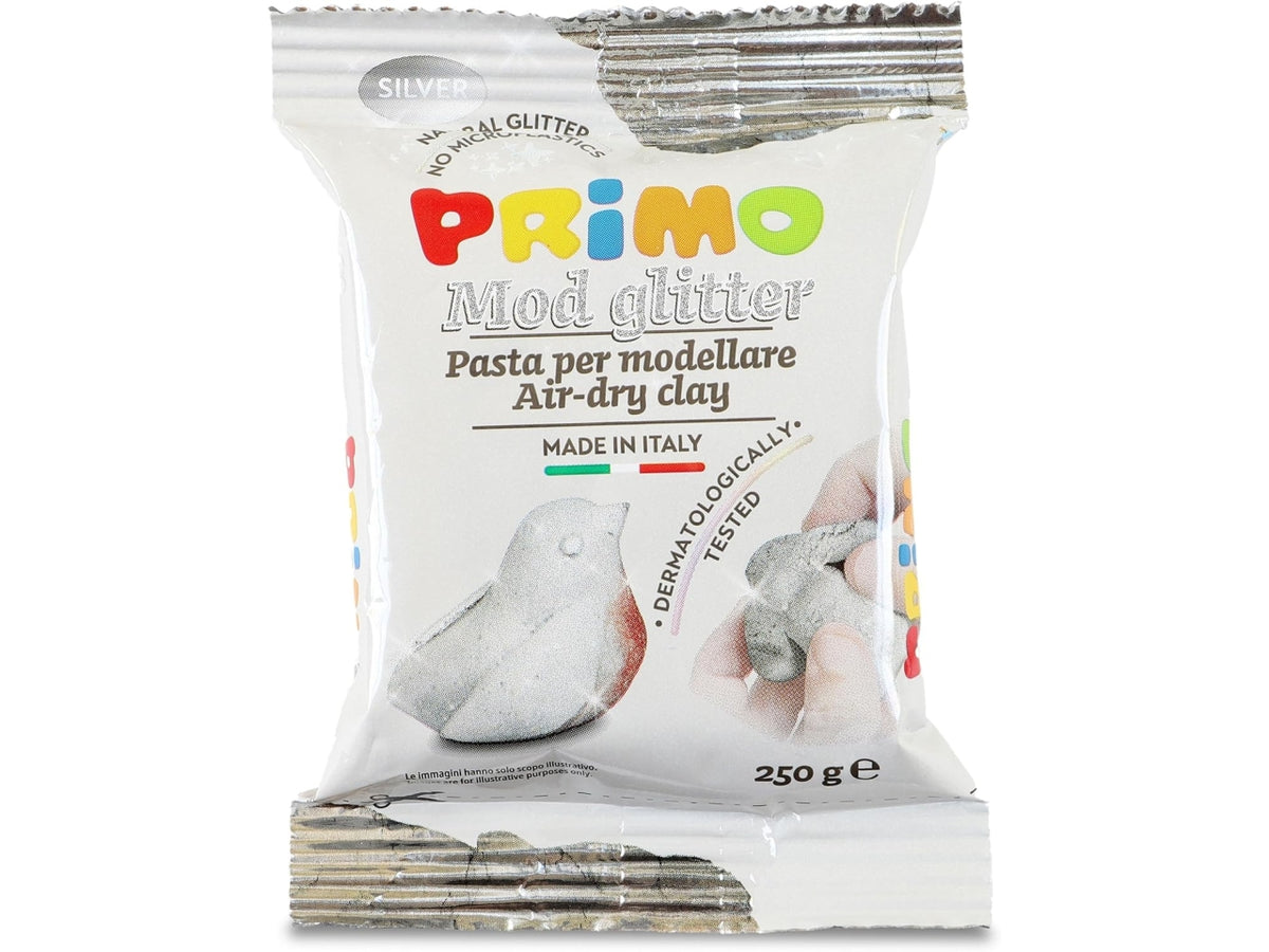 Primo mod glitter pasta da modellare 250g argento