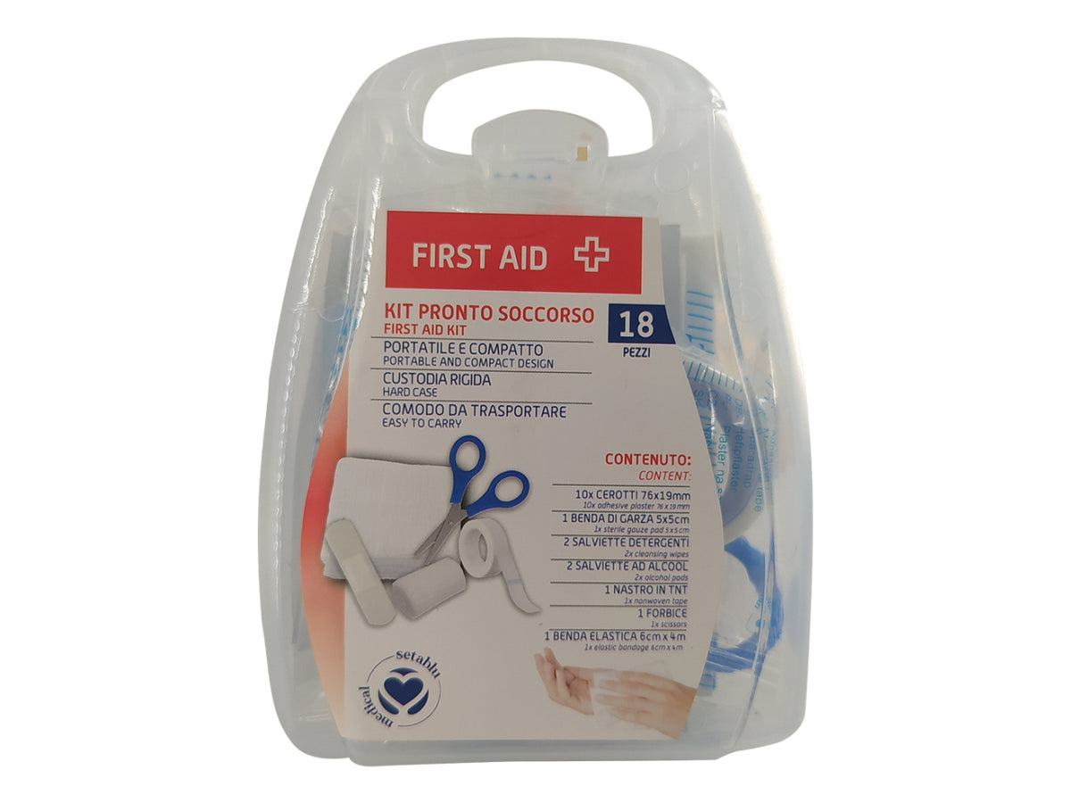 Kit primo soccorso con 18 accessori