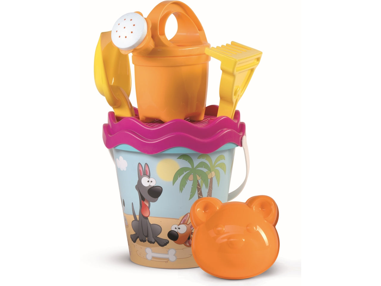 Set mare secchiello crazy dog con annaffiatoio