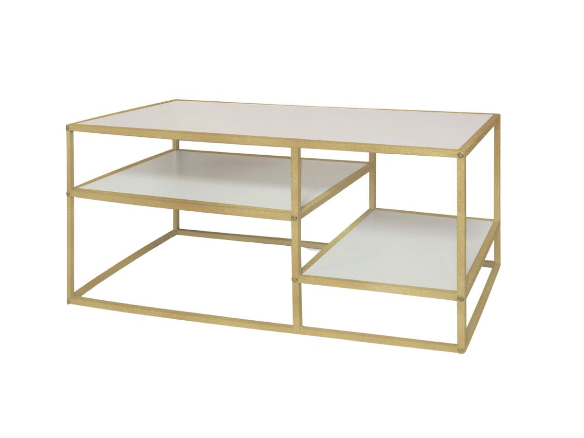 Mobile tv metallo gold/legno bianco