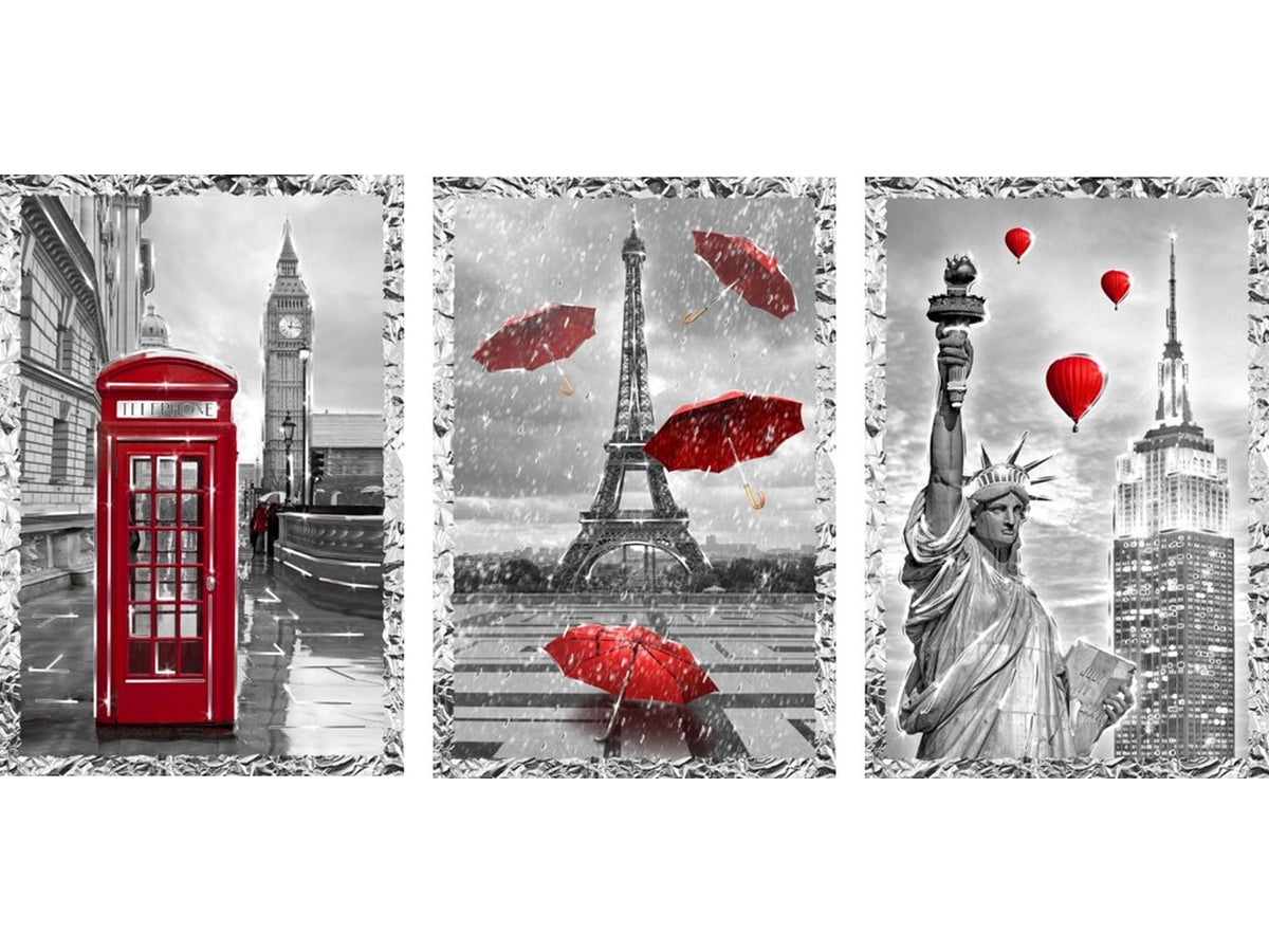 Quadro mondie' 16x23 city red in forme assortite