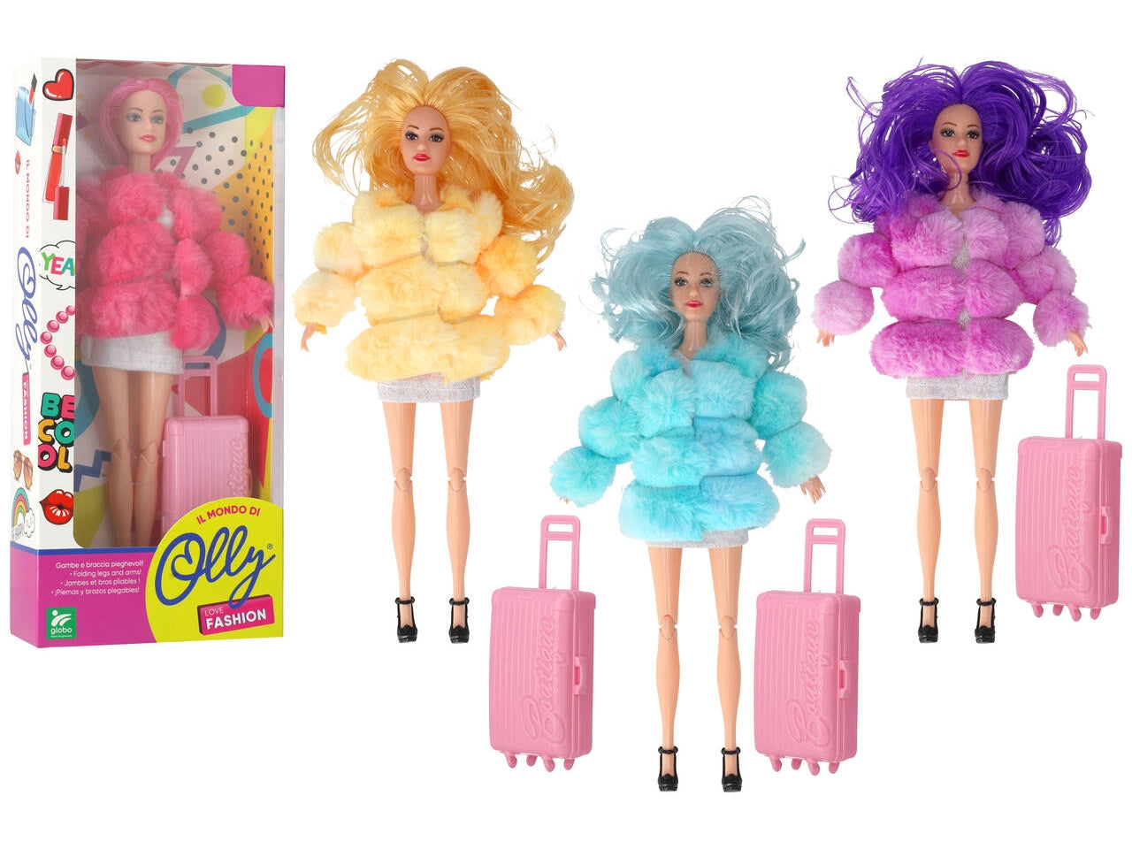Olly fashion doll con pelliccia e accessori assortiti