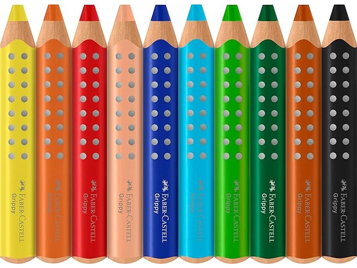 Set di 10 pastelli Jumbo grippy con temperino