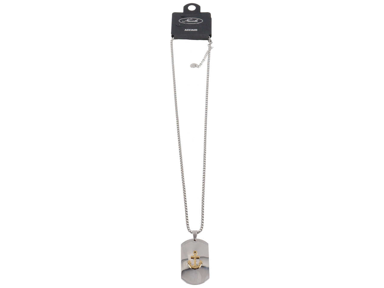 COLLANA PIASTRA MILITARE GRANDE CON ANCORA