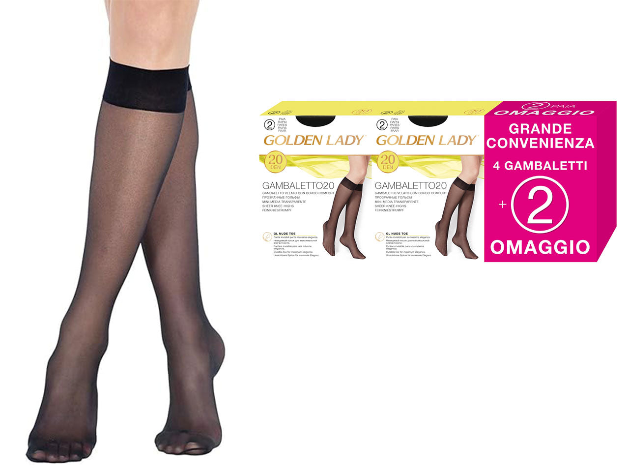 GAMBALETTO DONNA 20D 6PAIA TAGLIA UNICA COLORI ASSORTITI