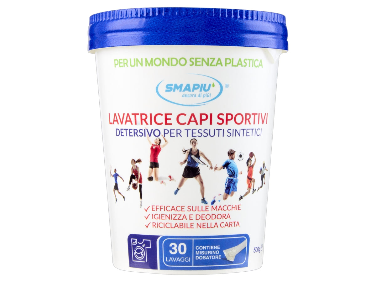 SMAPIU' DETERSIVO LAVATRICE CAPI SPORTIVI IN BARATTOLO DA 500GR $