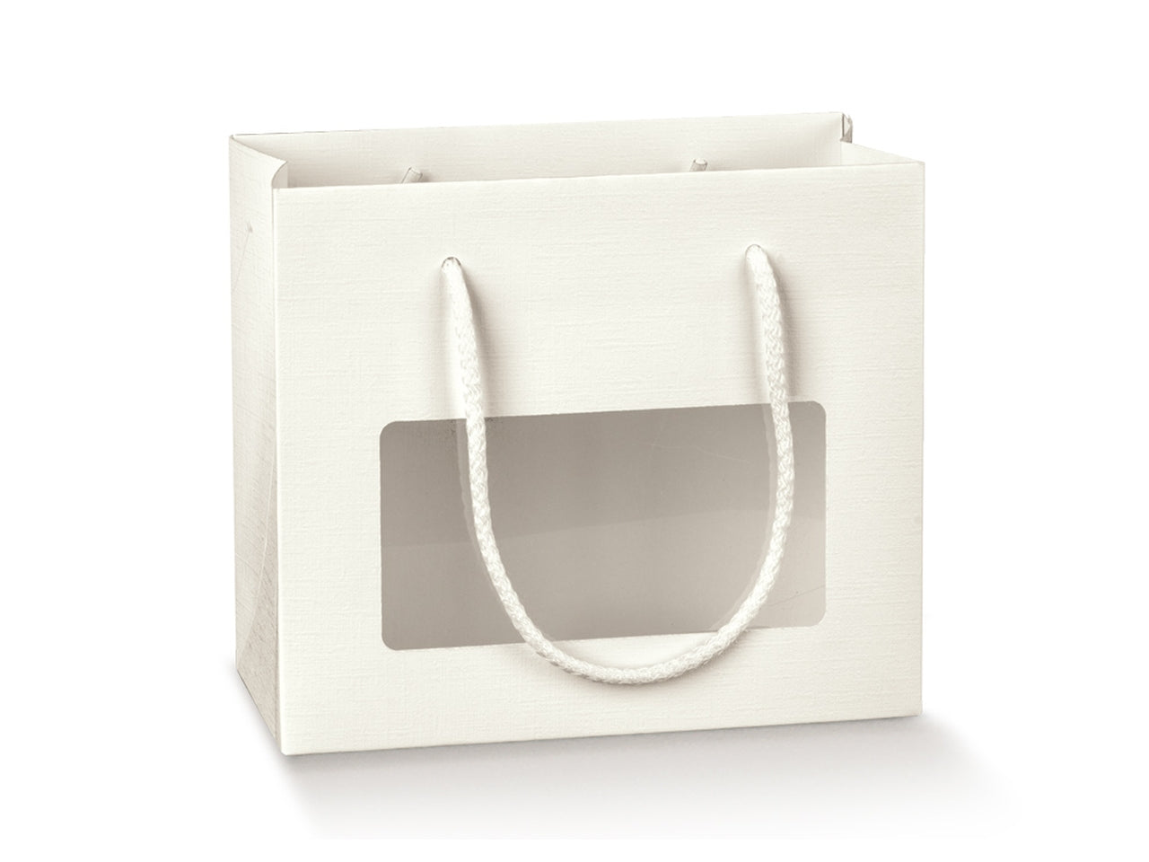 FIBRA BIANCA SHOP CON FINESTRA 16X8X14CM DI COLORE BIANCO