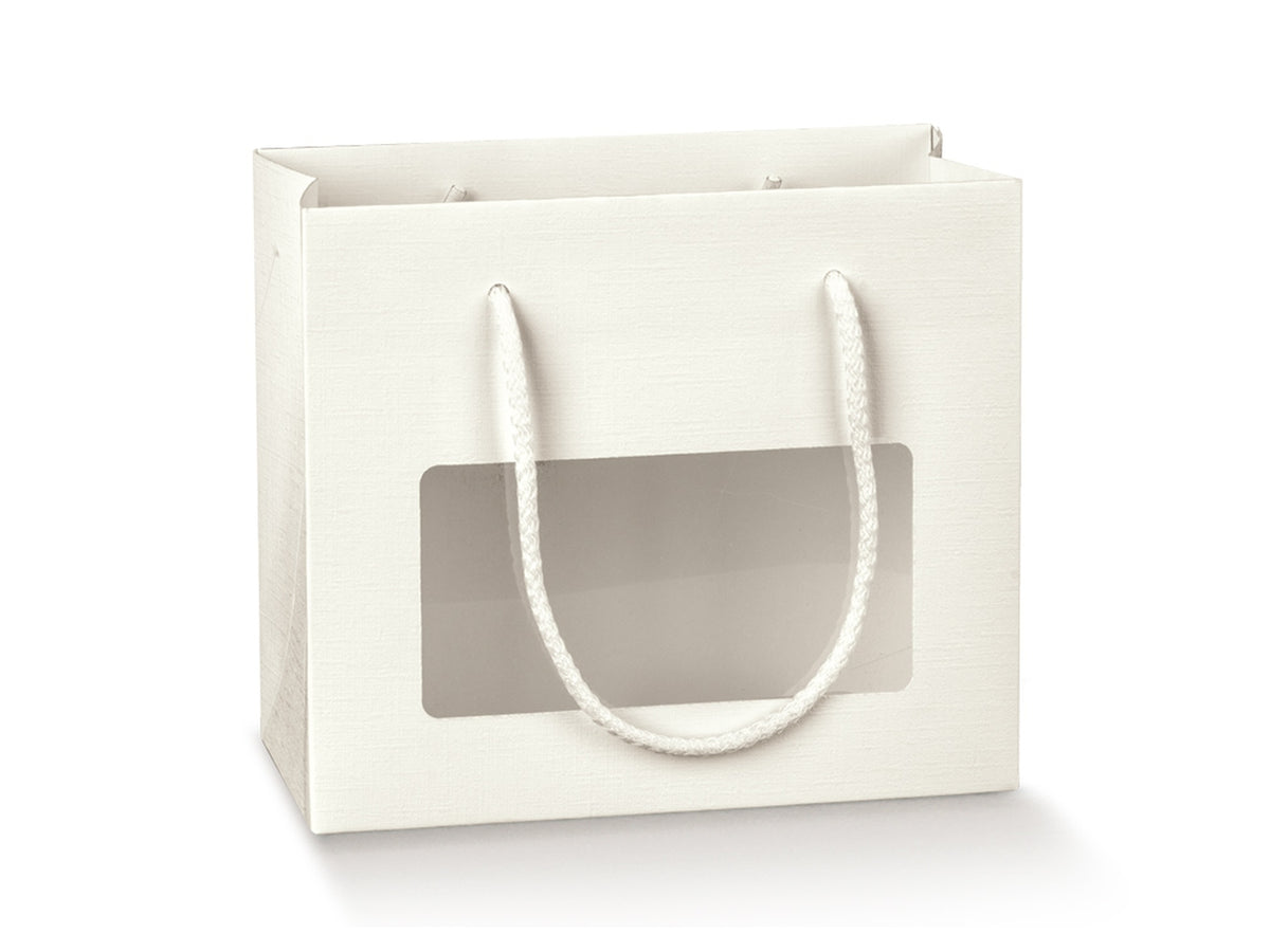 FIBRA BIANCA SHOP CON FINESTRA 16X8X14CM DI COLORE BIANCO