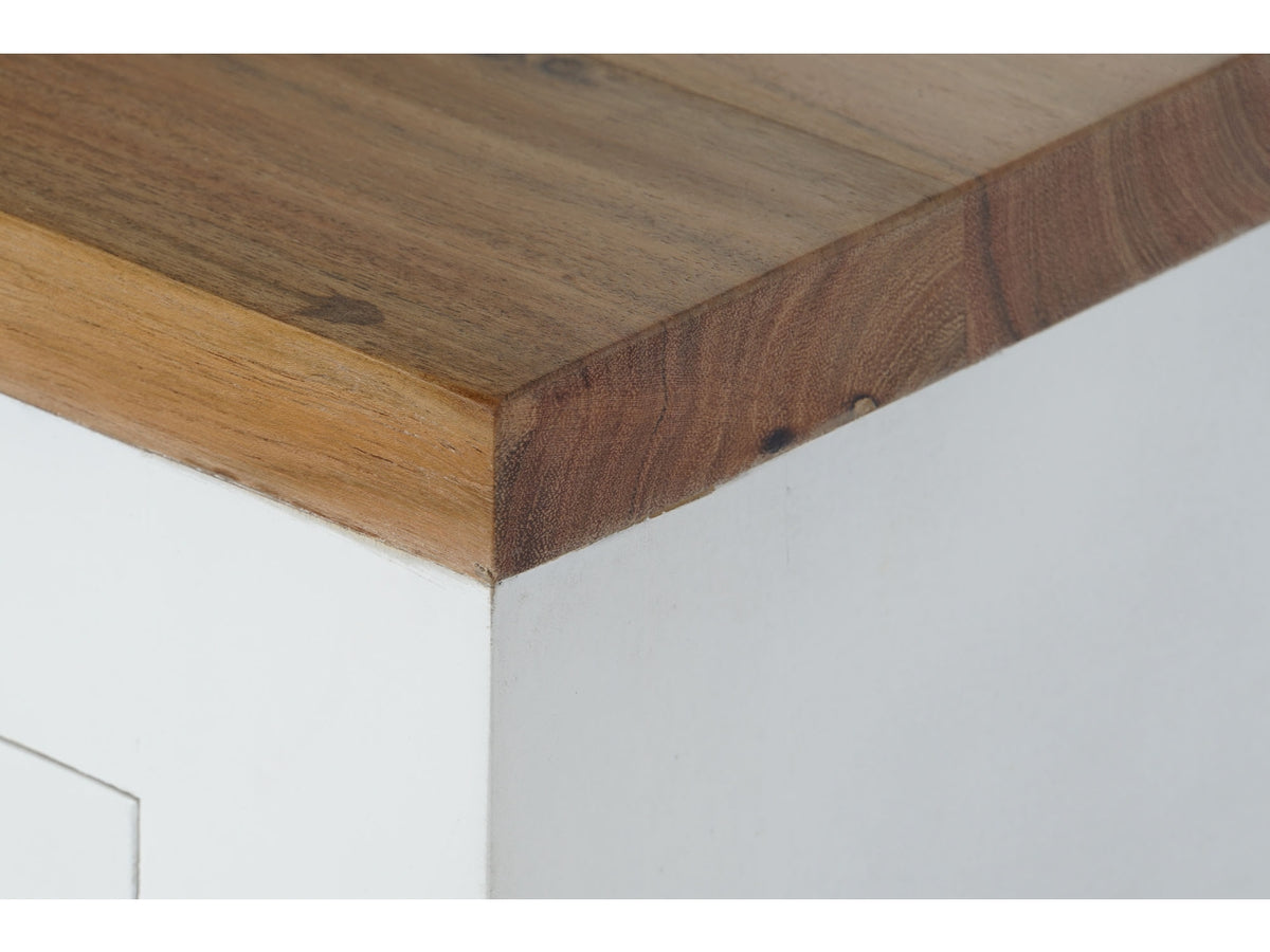 Mobile console mango acacia 110x30x80cm di colore bianco