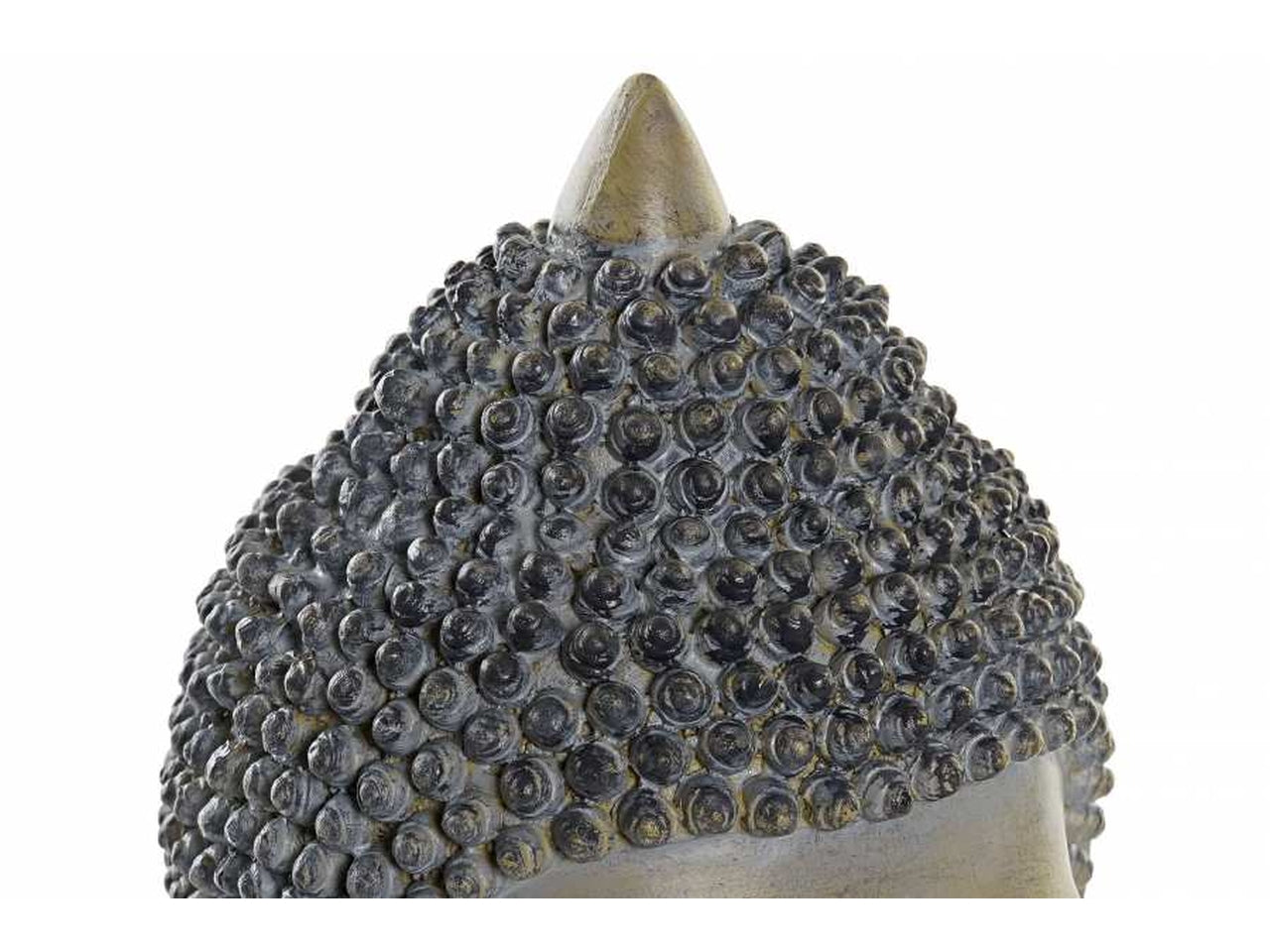 Testa budda resina 16x15x25cm di colore grigio chiaro