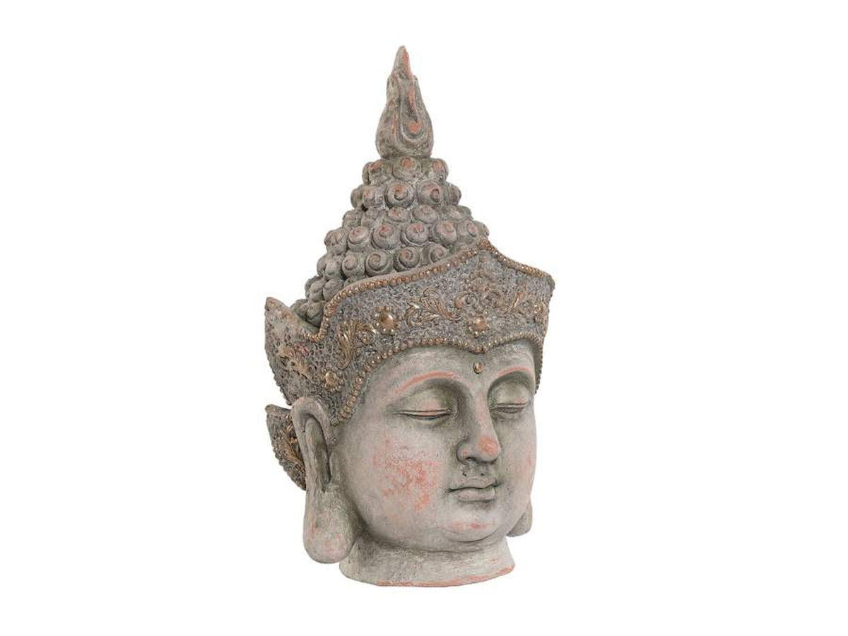 Statua balinese 19,5x19,5x35,5cm in magnesio di colore grigio
