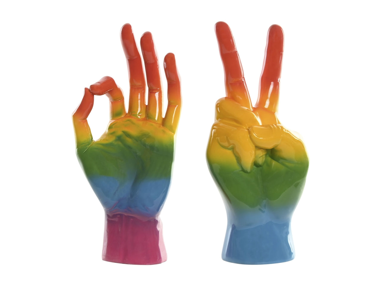 Statua mano 16x10x36cm in resina in 2 modelli assortiti