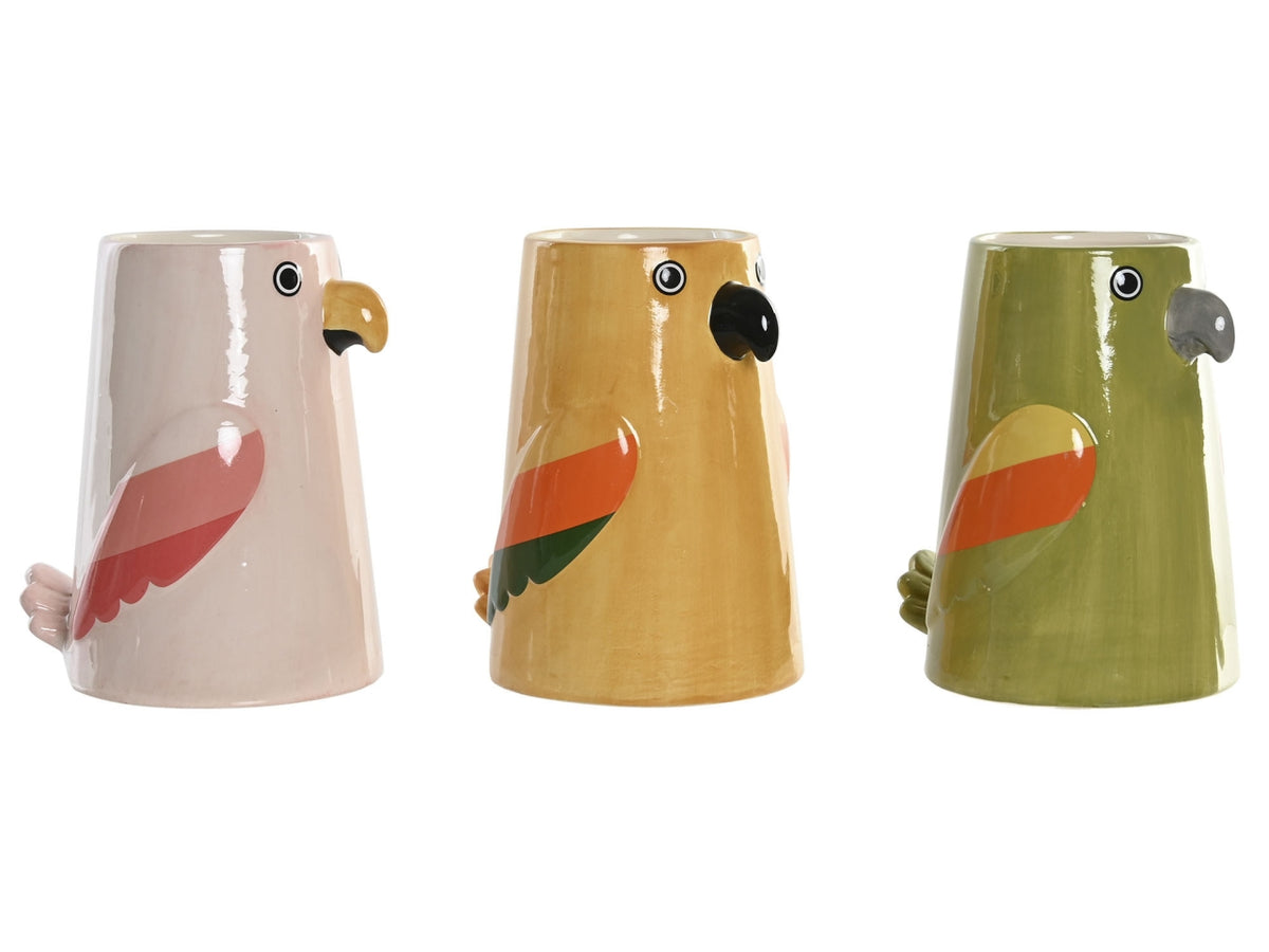 Vaso in ceramica uccello 19x16x22cm in 3 modelli assortiti
