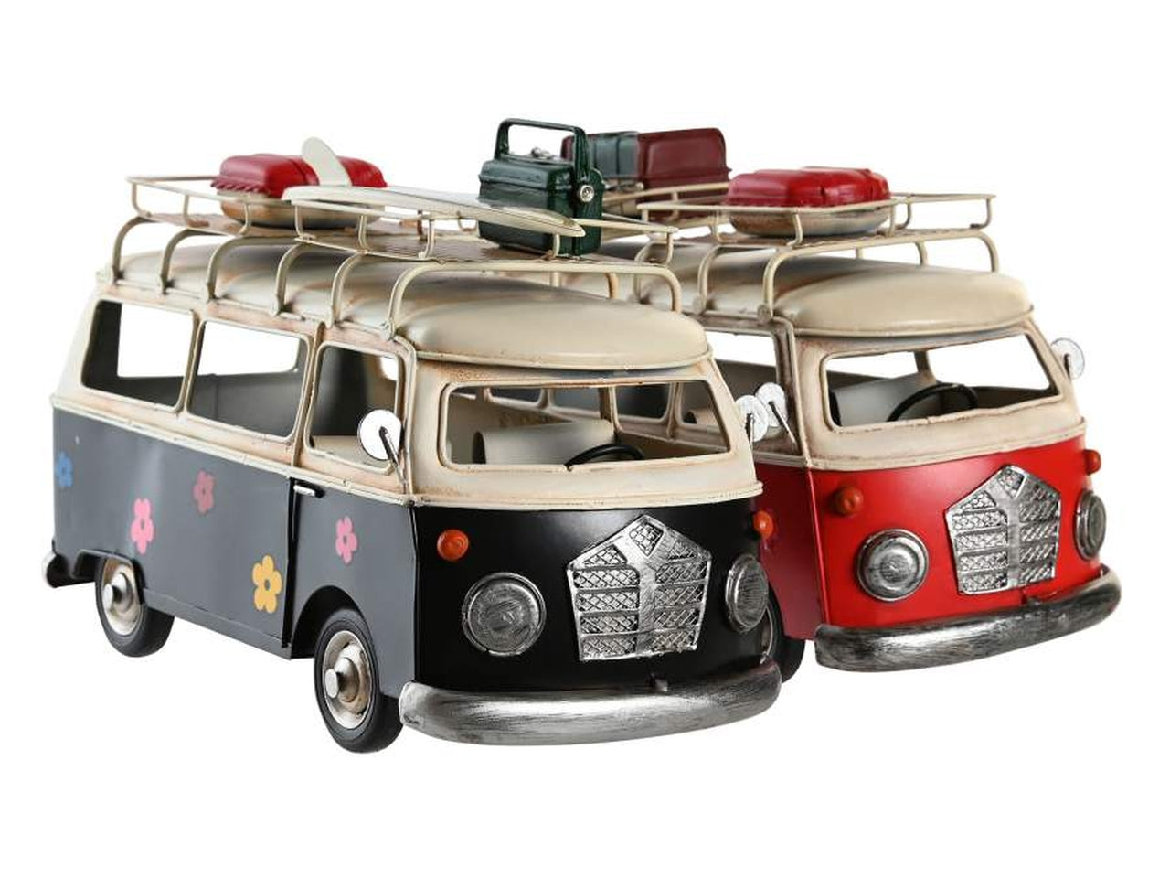 Auto bus decorazione metallo 28x14x18cm in 2 modelli assortiti