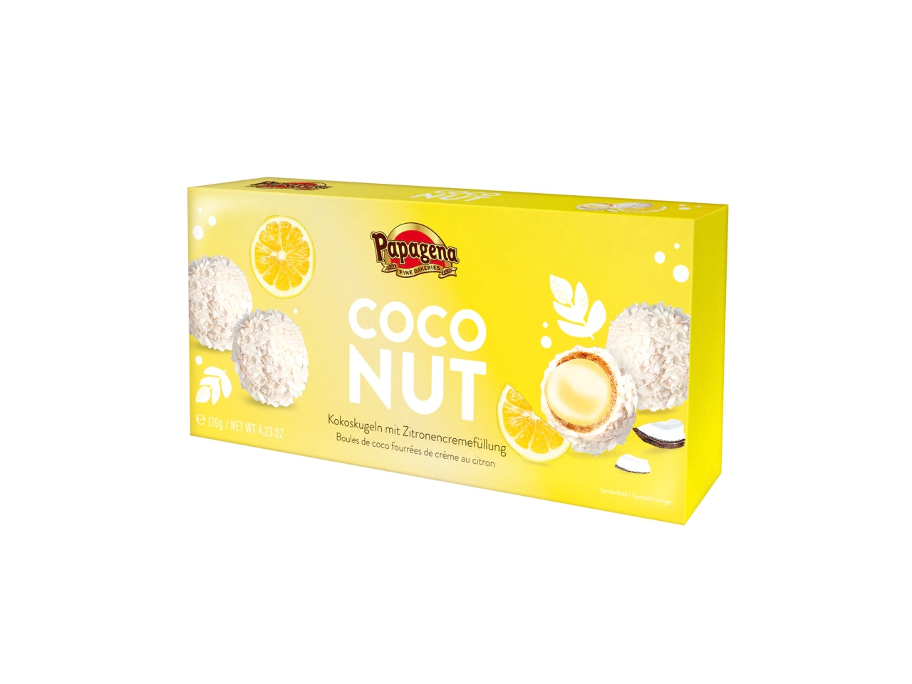 Palline di cocco ripiene con crema al limone 120g