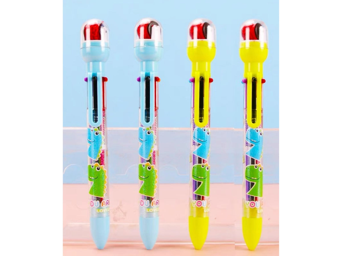 Penna 6 colori dinosauro con timbro