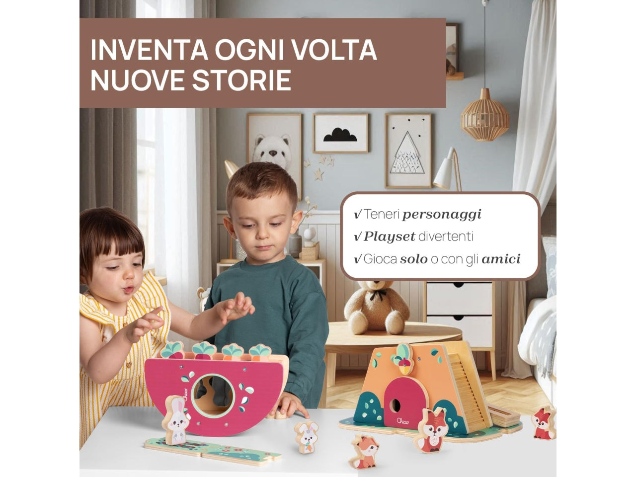 Chicco gioco legno collina dei conigli