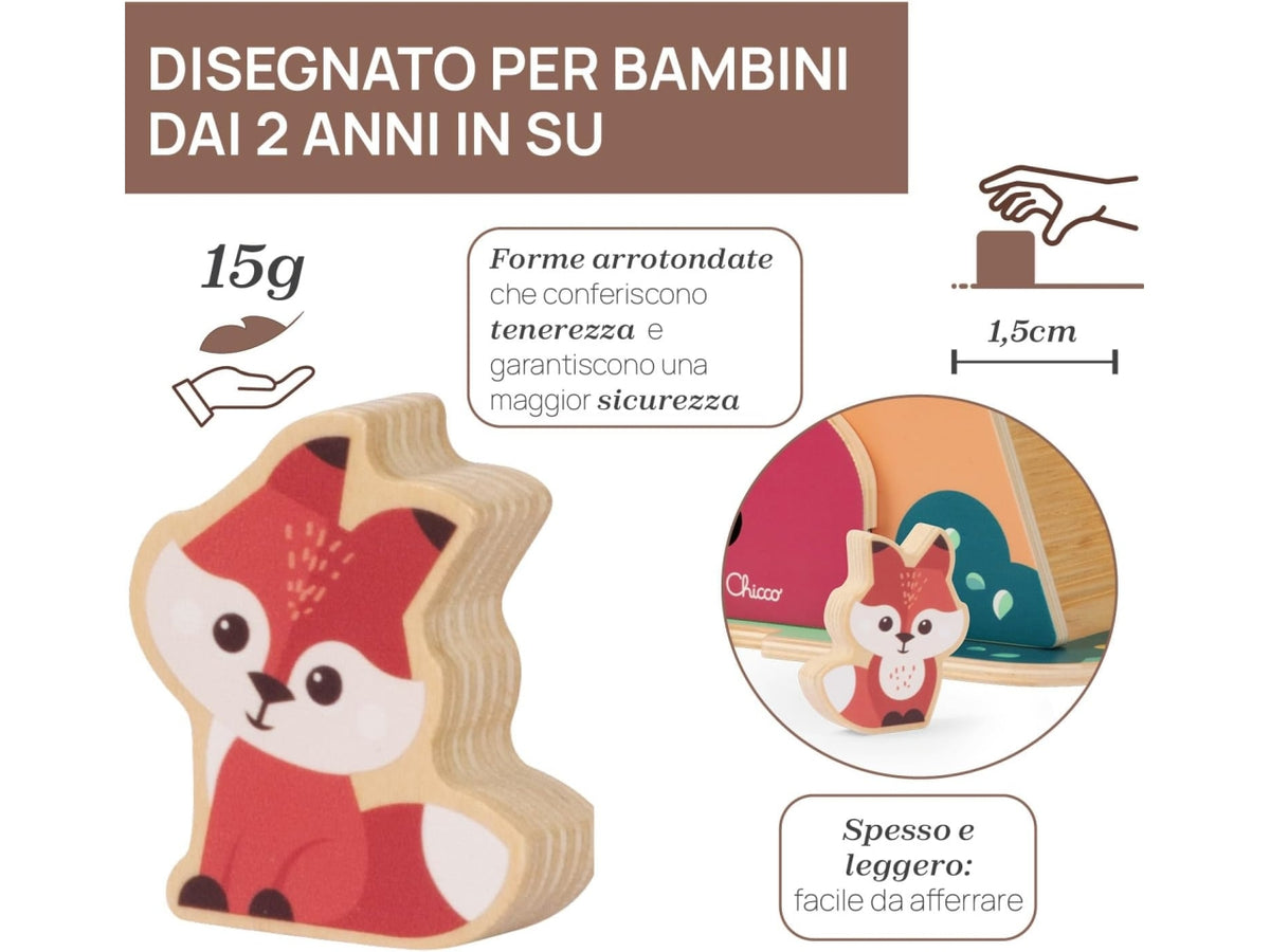 Chicco gioco legno tana delle volpi