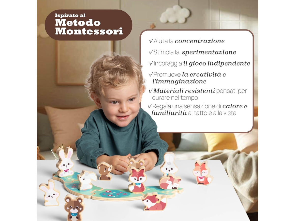 Chicco gioco legno set 2 conigli papa'