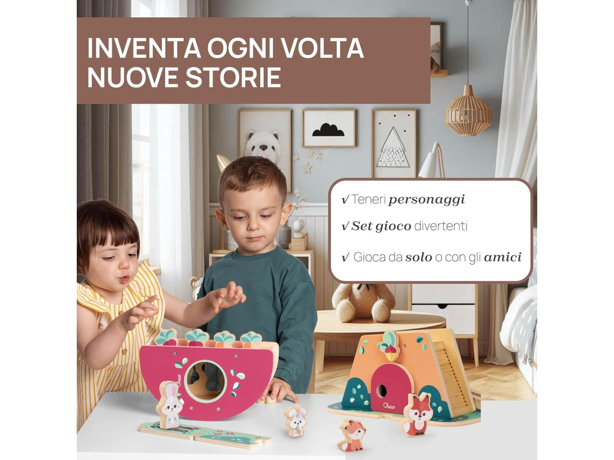 Chicco gioco legno set 2 conigli papa'