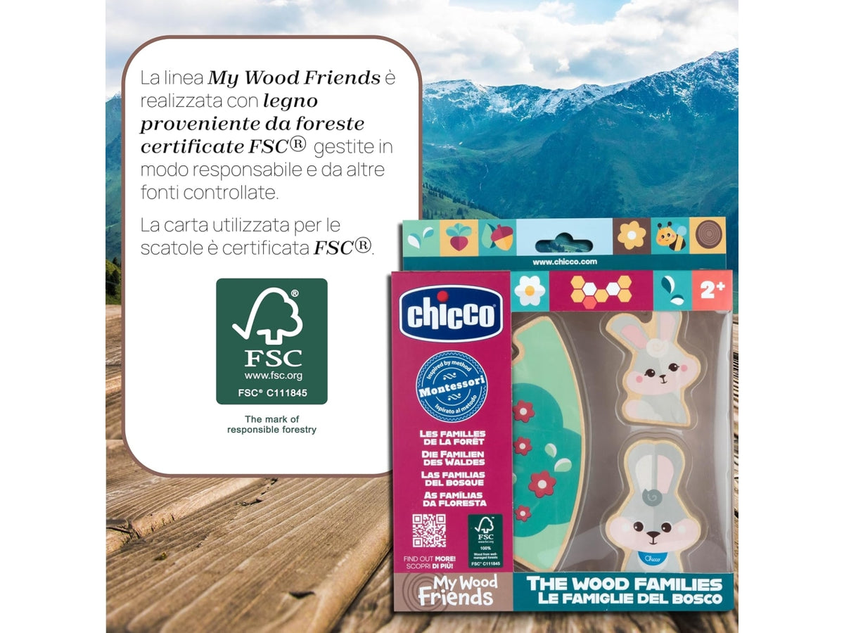 Chicco gioco legno set 2 conigli papa'