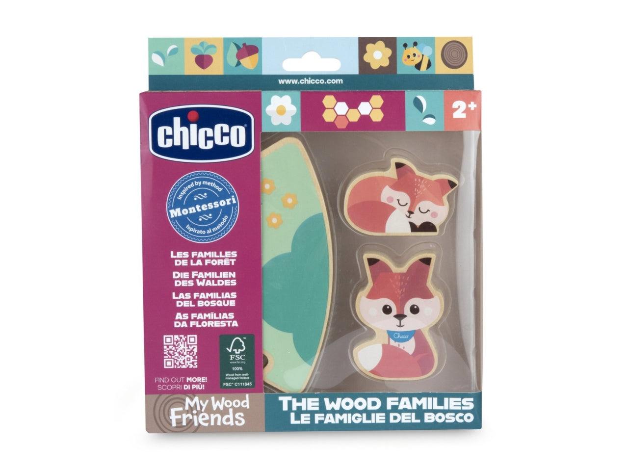 Chicco gioco legno set 2 volpi papÃ