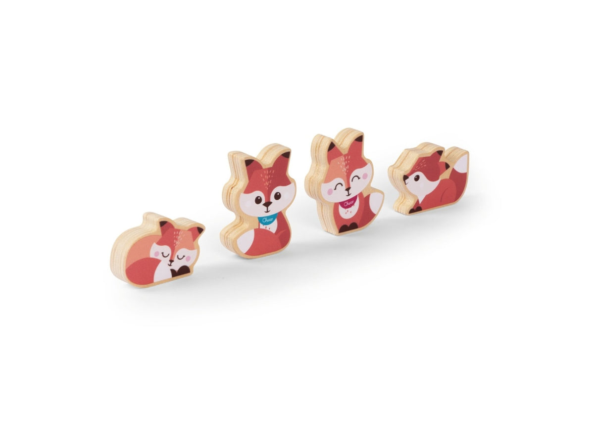 Chicco gioco legno set 2 volpi mamma