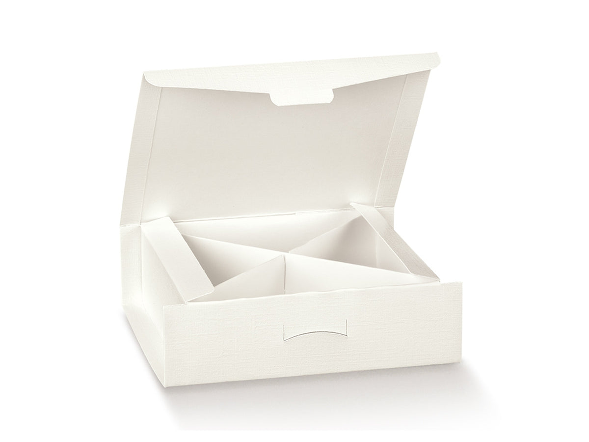 Scatola fibra bianca gift 10x10x4cm