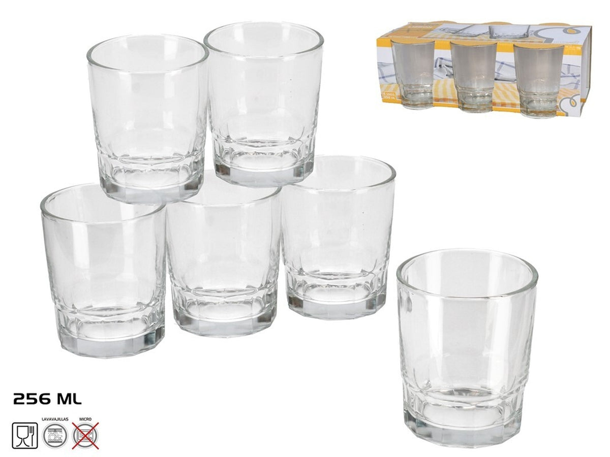 Bicchieri in vetro confezione da 6 pezzi 256ml