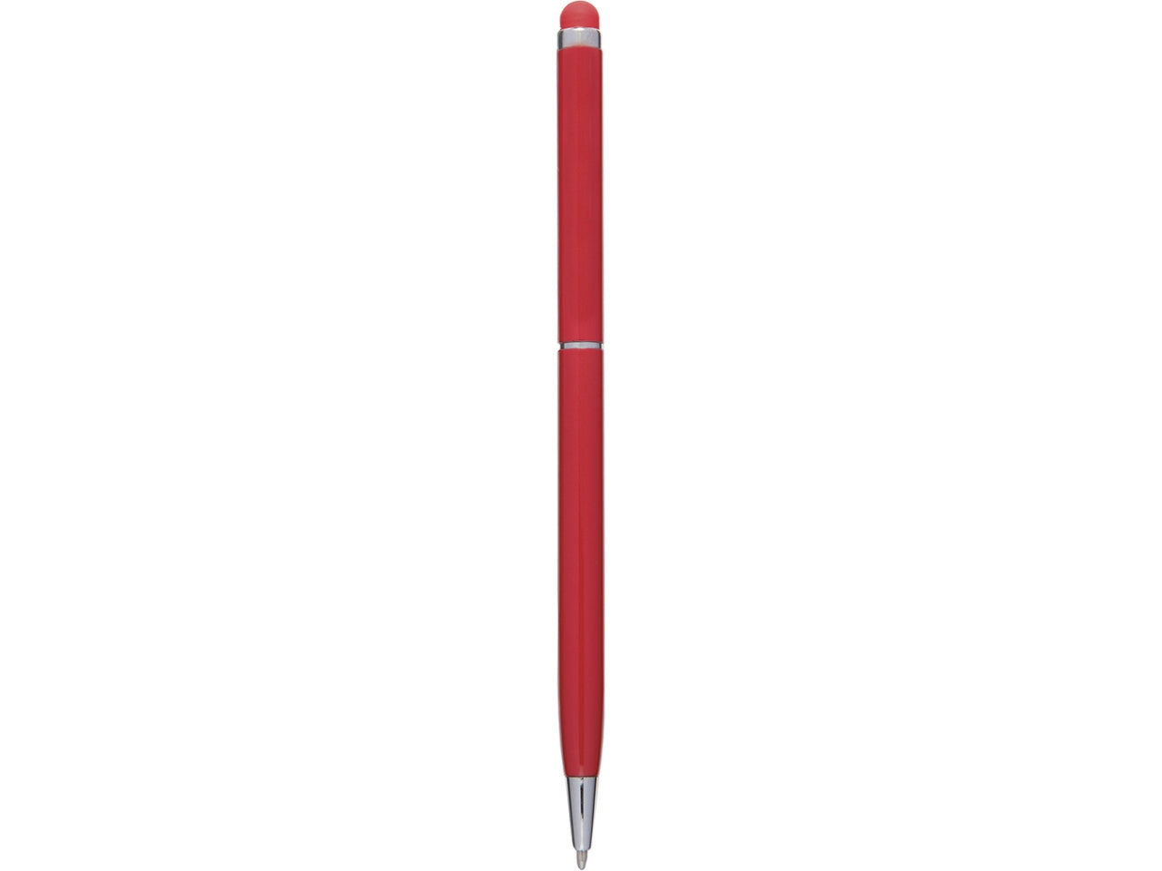 Penna a sfera con touch screen in alluminio color rosso
