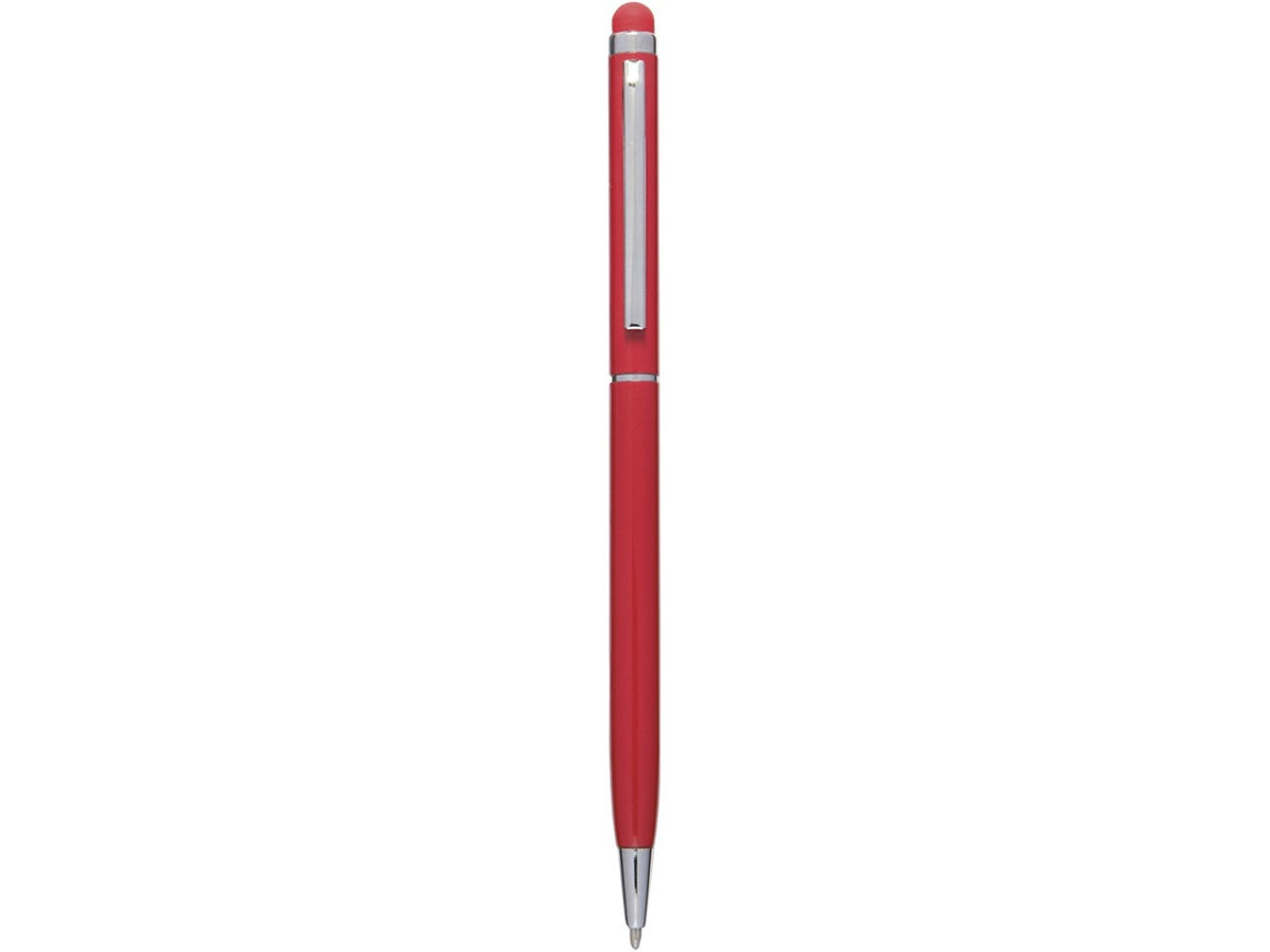 Penna a sfera con touch screen in alluminio color rosso